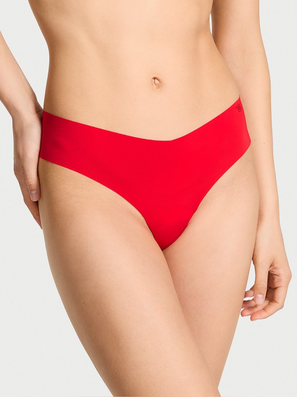 Victoria’s Secret VS PINK No-Show Thong Panty XS Red Seamless Used Panties